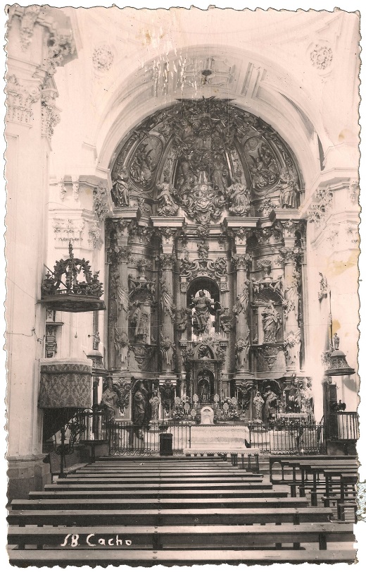 Año 1959. Postal de la iglesia realizada por S.B. Cacho.
